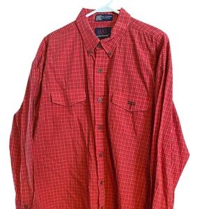 Lucchese Red Plaid Cotton Button-Down Shirt